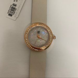 NewYork&Co cream marble face gold accent Watch